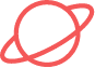 Icono de planeta circular con una anillo